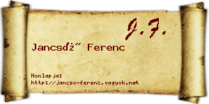 Jancsó Ferenc névjegykártya