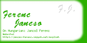 ferenc jancso business card
