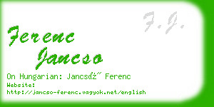 ferenc jancso business card